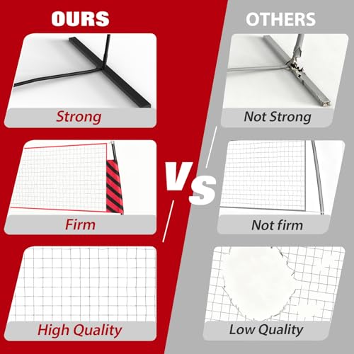20 FT Volleyball Net System, Height Adjustable Portable Volleyball Court Equipment with Anti-Tear PE Net & Weather-Resistant Iron Frame, Quick Setup for Backyard, Beach, Park, School Practice