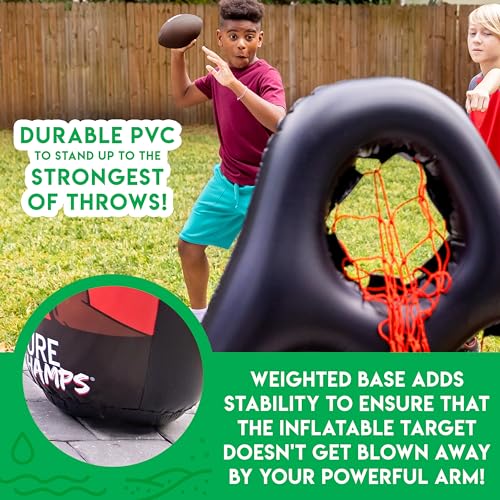 Franklin Sports Kids Football Target Toss Game - Inflatable Throwing Target Toy with Soft Mini Footballs - Fun Kids Sports Game