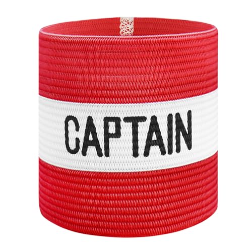 Classic Captain's Armband for Soccer Training, Adults & Youths Elastic Arm Band Captain Armbands Team Sports Accessories - color: Red, size: Junior
