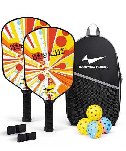 Pickleball Paddles Set of 2, Fiberglass Pickleball Set, Durable & Lightweight USAPA Approved Pickle Ball Rackets 2 Pack Pickleball Gifts for Women with Bag & Outdoor Balls for Men Beginner Kids Adults - style: 13MM | Orange