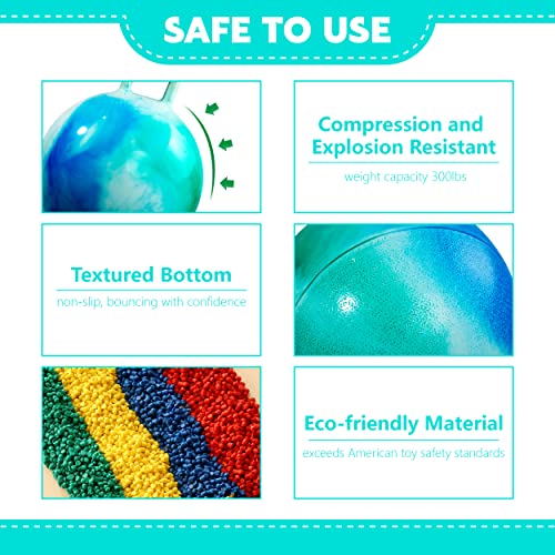 Hopper Ball, Clouds Hopping Toys for Kids, 20 Inch Bouncy Ball with Handle, Inflatable Bouncing Hoppity Hop Toys for Boys and Girls Gifts