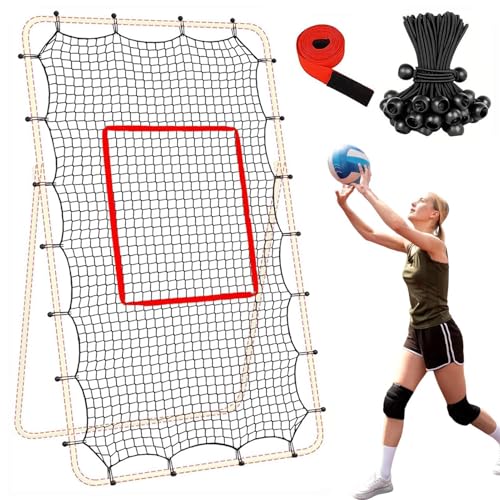Volleyball Rebounder Net, with Adjustable Hitting Zone, 213x122cm, Volleyball Training Net, Sports Rebounder, Quick Fold & Storage, for Indoor Outdoor Use
