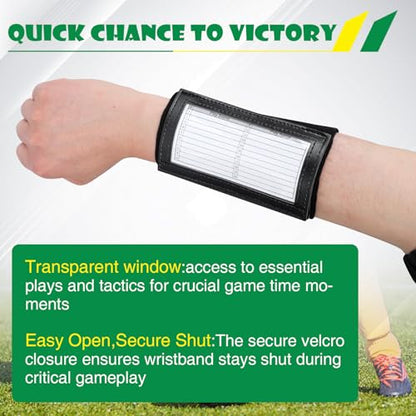 Football Play Wristbands, Sports Football Arm Bands, Cotton Wristbands for Play Signs, Baseball Wrist Bands with 3 PVC Compartments for Teenagers - color: 5P