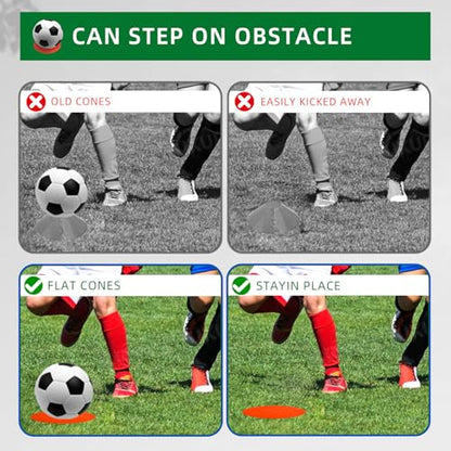 Spot Markers 4 Inch 9 Inch Non Slip Rubber Floor Markers Flat Field Cones Poly Dots for Classroom Dance Sports Soccer Basketball Speed Agility Training - style: 4inch 60pcs