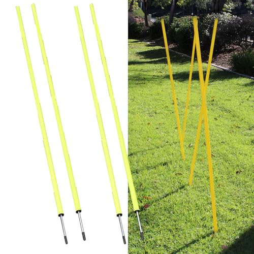 BlueDot Trading Soccer Agility Poles | Telescopic, Fixed & Collapsible Options (4, 6, 8 Piece Sets) Speed Training Poles for Agility Drills, Outdoor Games, Football & Sport Training Equipment - size: 4, style: Fixed