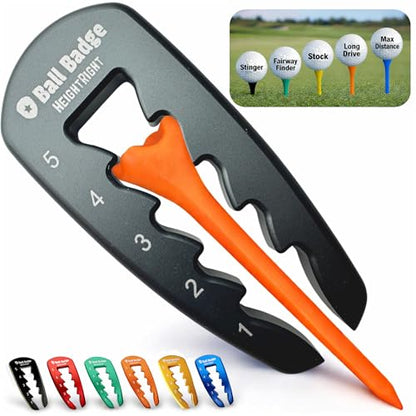 Adjustable Golf Tee Height Tool (5-Level Precision) – Universal Fit for Wooden & Plastic Tees, Consistent Tee Height Setter for Drivers, Fairway Woods & Irons, Durable Aluminum Golf Swing Training Aid - color: Grey