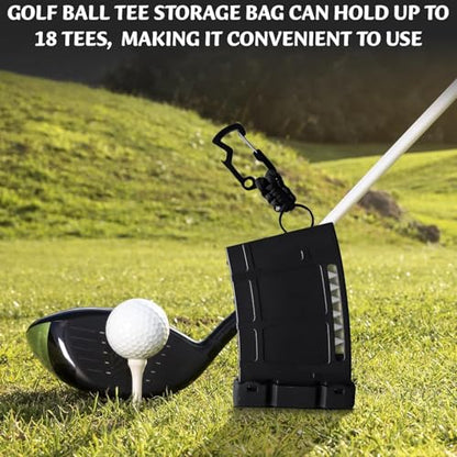 Teemags Golf Tee Holder – Black Clip-On Tee Caddy for Belt or Bag | Holds Up to 18 Tees | Durable & Lightweight Golf Accessory Made in The USA - color: Tan