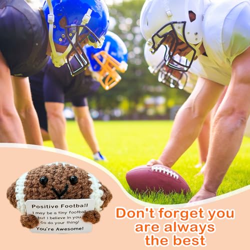 Funny Crochet Mini Football Gift for Football Lovers,Birthday Gifts for Men Women Footballs Players Emotional Support Crochet - color: Football
