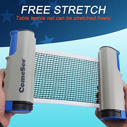 Comesee Retractable Ping Pong Net for Any Table, Table Tennis Nets and Posts Equipment for Replacement - color: gray