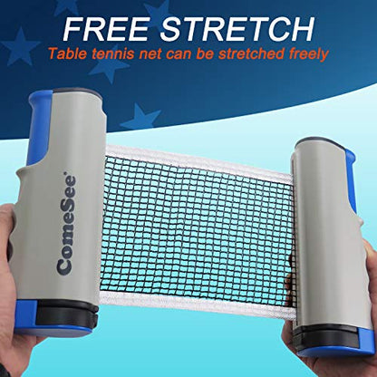 Comesee Retractable Ping Pong Net for Any Table, Table Tennis Nets and Posts Equipment for Replacement - color: gray