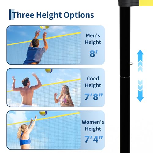 32ft Beach Volleyball Net Set – Height Adjustable, Portable with Ball, Pump & Carry Bag – Complete Outdoor Training & Game Equipment