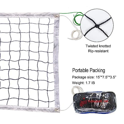 Professional Sports Volleyball Net (32 FT x 3 FT) for Indoor and Outdoor (Net Only)
