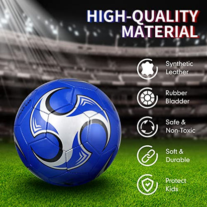 HyDren 4 Pcs Soccer Ball with Pump Official Size 4/5 Deflated Soccer Balls Bulk for Outdoor Indoor Practice Training Sport Gift for Kid Teen Youth Adult Back to School - size: Size 4, style: Stylish
