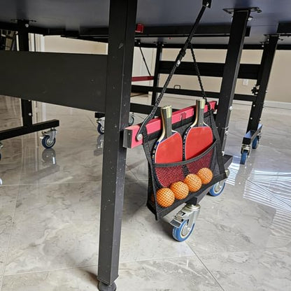 Premium Ping Pong Paddle Holder and Ball Holder Bag with Mesh, Hanging Pickleball Paddle Rack Organizer, Quick-Mount Ping Pong Ball Holder with Straps