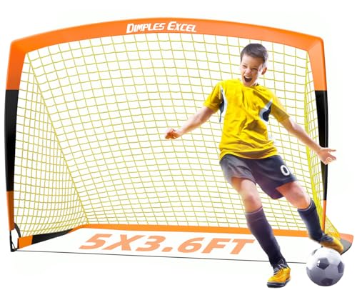 Dimples Excel Soccer Goals Kids Net for Backyard 7x5, 5x3.6, 4x3, 3x2.2 FT - style: 5‘x3.6' FT, 1 Pack