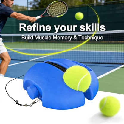 Solo Tennis Trainer Rebound Ball with String, Portable Tennis Practice Rebounder, Self Tennis Practice Rebounder Set, Training Equipment for Beginner Pracitce Training - color: Pink with 2 Balls