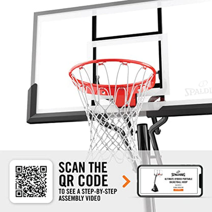Spalding Ultimate Hybrid Portable Basketball Hoop | Adjustable Height from 7.5' to 10' in Infinite Increments | Arena Slam Breakaway Rim - color: 54" - Acrylic Backboard - Black