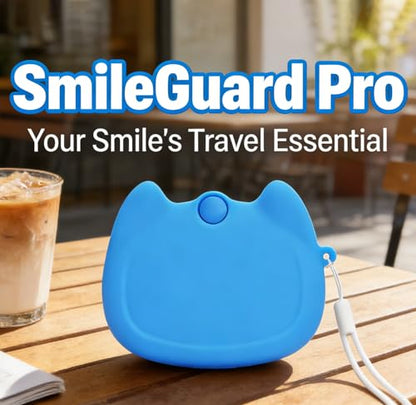 Silicone Retainer Case with Lanyard, WINDSIUUU Portable Cute Travel Retainer Holder Braces Aligner Case with Vent Holes Aligner Retainer Cases for Girls Women Kids Travel Denture Night Guard Container - color: Skyblue