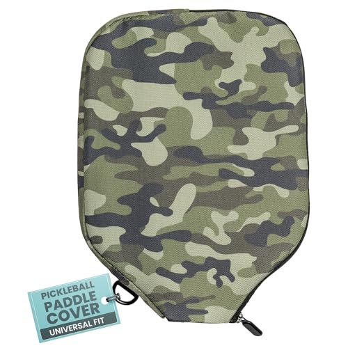 Palms-O-Aces Pickleball Paddle Cover | Canvas Padded Pickleball Paddles Sleeve with Zipper | Lightweight Protective Paddle Case for Standard Paddles | Paddle Cover Accessory - color: Army Camo, size: Standard - 11.5" x 8.5"