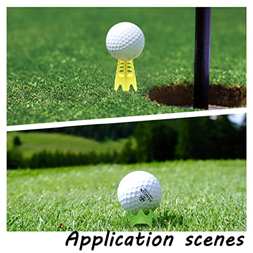 Golf Simulator Tees, Plastic Indoor Golf Mat Tees Practice Turf and Driving Range Winter Golf Tees (18 Pcs) - color: Yellow, Green and Pink