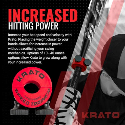 Krato Bat Weight - Baseball and Softball Bat Training Weight for Youth, High School, College - size: 40 Oz