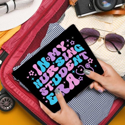 Nurse Makeup Bag, In My Nursing Student Era Cosmetic Pouch for Purse, Nursing Gifts for Women Practitioner, Nurse Essentials Zipper Pouch - color: multicolor0206