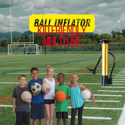 Ball inflator with moisten Needles. Easy to Operate and Kid Friendly. Basketball, Football, Soccer and Much More. Durable Metallic case.