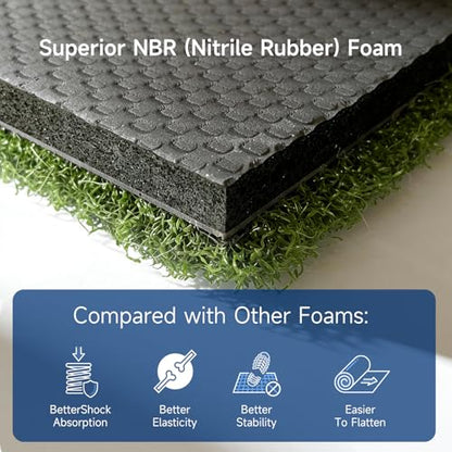 Pro Golf Hitting Mat 4'X5' | 2" Thick Heavy Duty Nylon & Premium NBR Foam | Durable & Withstand 500,000 Shots | Accept Real Tee | Superb Cushioning | No Residual | Indoor/Outdoor/Simulater