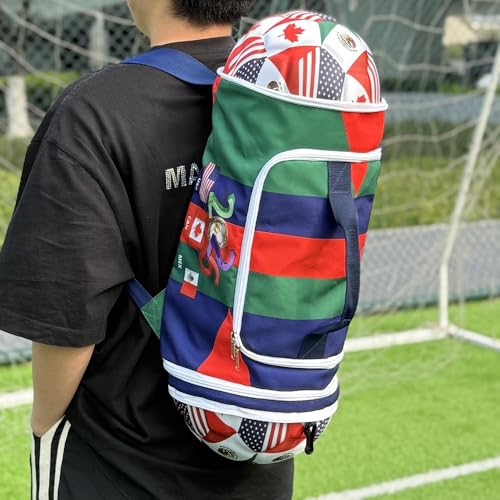Soccer Ball Duffle Bag Backpack, 2-in-1 Convertible Design, 24 x 9 x 9 inches
