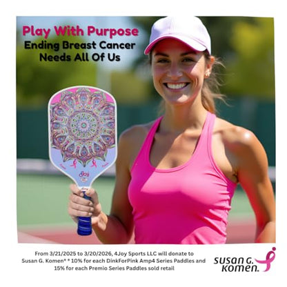 4Joy Pickleball Paddle Premio Series - Thermoformed Premium T700 Carbon Fiber Pickleball Paddless - Professional Pickleball Rackets for Women & Men - 16mm Honeycomb Core - USAP Approved - style: DinkForPink