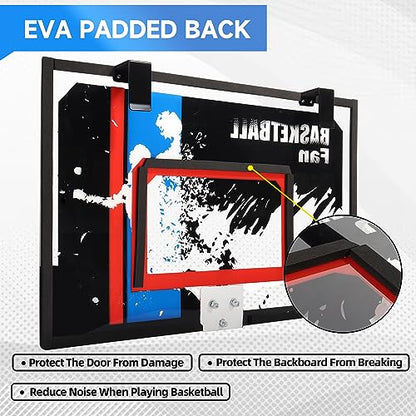 GSE Games & Sports Expert Over-The-Door Basketball Hoop with Basketball & Pump, Wall-Mounted Basketball Hoop Set with Complete Accessories for Home & Office (Several Style Choice)