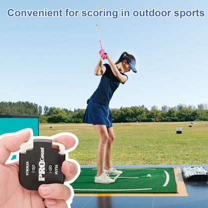 NQEUEPN 3 Pack Golf Counter, 2 Digit Portable Mini Golf Score Indicator Clicker Stroke Counter Black with String for Golf Game Outdoor Sport