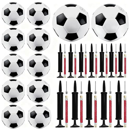 12 Set Christmas Operation Soccer Ball Bulk with Pump Needles, Size 5 Sport Soccer Ball Training Ball for Adults Soccer Christmas Charity Donation Supplies Game Play Gifts