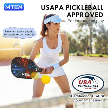 Pickleball Paddles Set of 2 or 4, or Single Paddle – USAPA Approved Fiberglass Surface Pickleball Rackets Set for Men & Women - color: BlackRed*4