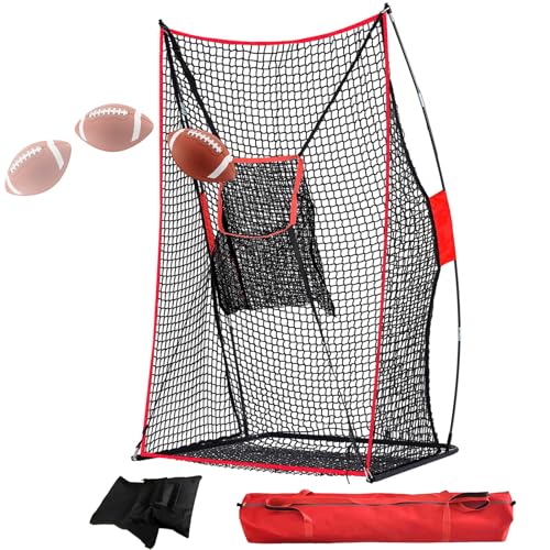 Football Kicking Net - Portable Practice Net with Target Zone for Backyard Punting Passing Snapping Accuracy - Sideline Training Tool for Improving Skills & Confidence for Adults Kids - style: 4×7