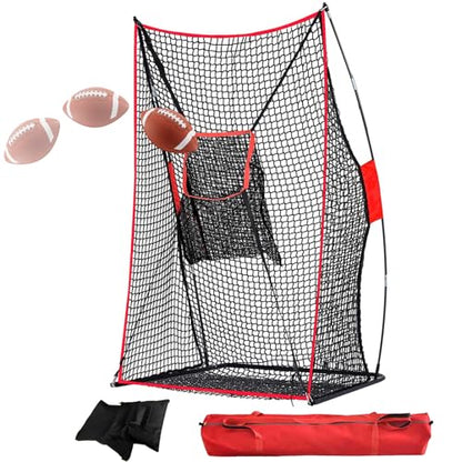 Football Kicking Net - Portable Practice Net with Target Zone for Backyard Punting Passing Snapping Accuracy - Sideline Training Tool for Improving Skills & Confidence for Adults Kids - style: 4×7
