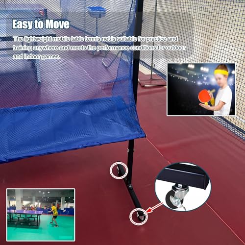 Indoor Outdoor Ping Pong Recycle Catcher, Rolling Table Tennis Ball Collector with Metal Frame for Multi-Ball Drills or Robot Serve Launcher Practice, Kids Training Tool, Easy Set Up