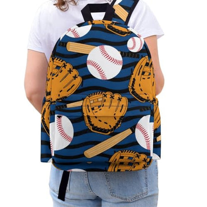 Baseball Glove Bat Ball Travel Backpack Lightweight with Multi Compartment Laptop Bagpack for Women Men Hiking Work