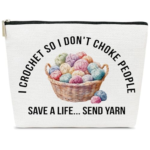 Cool Gifts for Crocheters, Crochet Makeup Bag for Purse, Gifts for Knitting Lover Knitter, Yarn Bags for Crocheting On the Go, Cosmetic Pouch for Crochet Accessories and Stuff - color: multicolor05