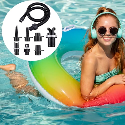 Therwen 8 Pcs Air Hose Kit Includes Air Pump Hose 7 Nozzles Adaptor Stand up Paddleboard Accessories Paddle Board Replacement Parts Compatible with SUP Electric Air Pump/HT-781/ HT782/ HT790/ HT-792