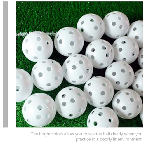 Cabilock 50pcs Practice Golfing Balls Porous Plastic Training Balls Multi-Color Indoor Golf Supplies for Swing and Driving Range Training