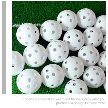 Cabilock 50pcs Practice Golfing Balls Porous Plastic Training Balls Multi-Color Indoor Golf Supplies for Swing and Driving Range Training
