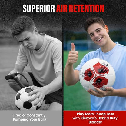 Professional Soccer Ball Size 4 & 5 – Seamless Training & Match Ball for Youth, Kids & Adults, Waterproof Synthetic PU Leather, Superior Air Retention - size: TITAN (Size 5)