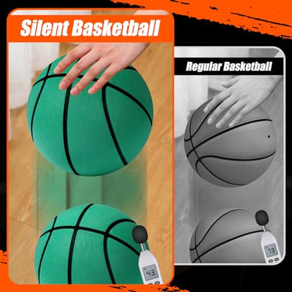 JellyArch 2 Pcs Silent Basketball Size 7 (29.5") Indoor Soft Foam Basketball Official Sports Ball Elastic Inside for Youth Dribbling Training Practice Ball