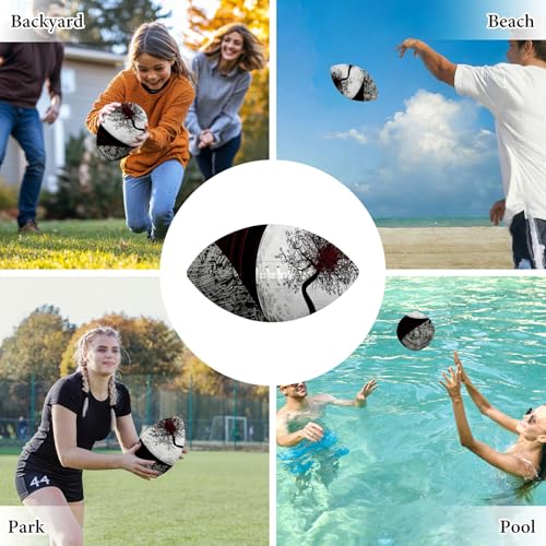 American Football, Official Size 11.9 x 7.3 Inch, Premium Composite Leather High-Grip Ball with Pro-Style Lacing, Unique Prints for Training, Games & Gifts - color: Full Moon Tree