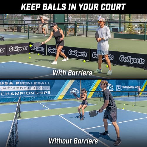 GoSports Pickleball Ball Barrier 3 Pack - Choose Brandable or Pre-Branded - Court Dividers for Pickleball Courts - style: GoSports