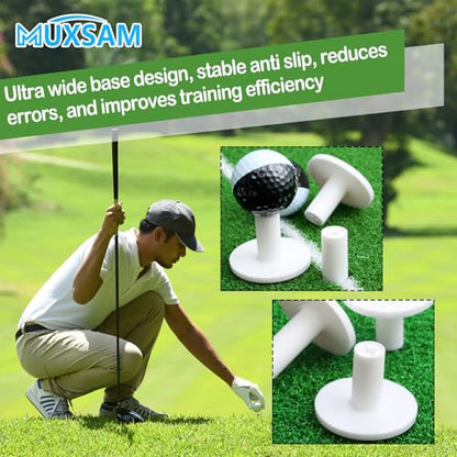 MUXSAM Golf Rubber Tee Holder, 5-Pack Stable Golf Ball Holder Driving Range Tees for Indoor Outdoor Practice Driving Range Mats (White) - size: 1.5''/38mm