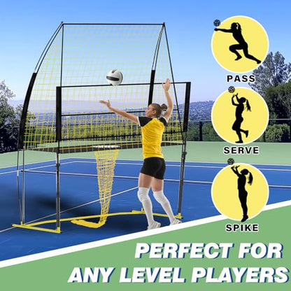 Volleyball Training Net Equipment System，Volleyball Practice Net of Adjustable Height, Good Stability, Easy Assembly & Storage, Indoor and Outdoor Use