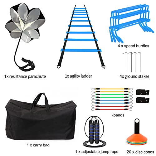 Agility Training Equipment Set, Soccer Training Equipment for Kids,Football Training Equipment,Agility Ladder Speed Training Equipment