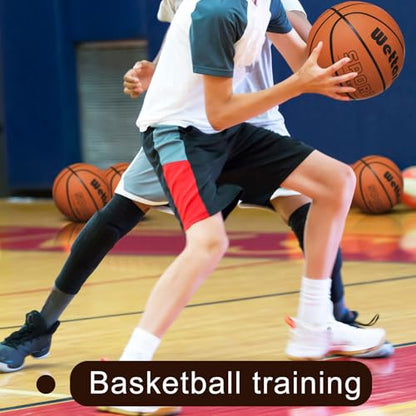 Wettarn Rubber Training Basketball with Pump Street Ball Made for Teens Adults Indoor and Outdoor Game Gym Training Competition Basketball Games - size: Size 7